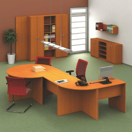 Kancelářský stůl s obloukem, třešeň, TEMPO AS NEW 022