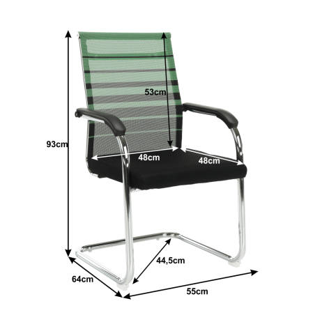 Zasedací židle, zelená / černá, ESIN
