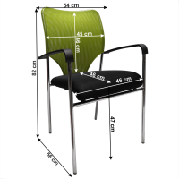 Zasedací židle, zelená/černá, UMUT