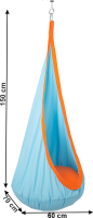 Závěsné houpací křeslo SIESTA TYP 1, modrá/oranžová