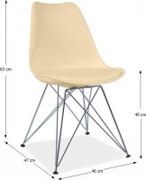 Designová židle METAL, capuccino vanilková