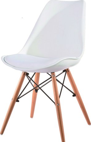 Designová jídelní židle KEMAL, bílá / buk