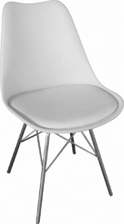 Židle TAMORA, bílá / chrom