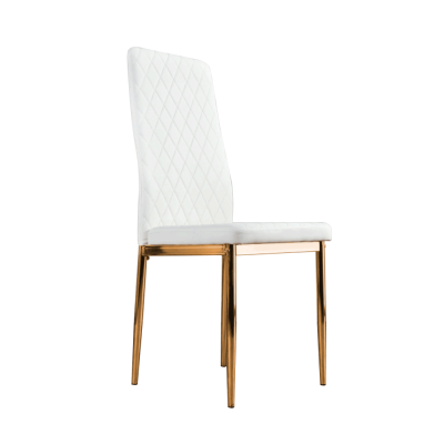 Židle, bílá ekokůže / gold chrom-zlatý, DEVONA