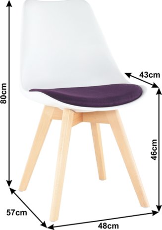 Židle DAMARA, bílá / fialová