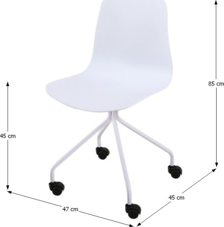 Kancelářská židle DANELA, plast bílá + kov