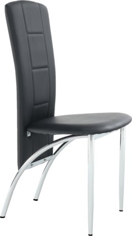 Židle FINA, ekokůže černá / chrom