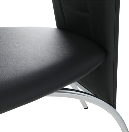 Židle FINA, ekokůže černá / chrom