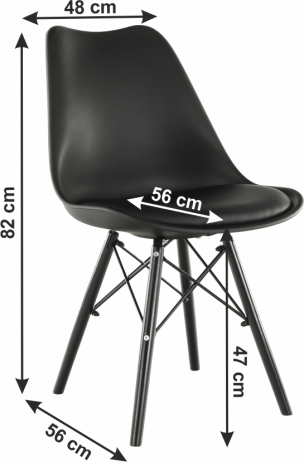 Židle KEMAL NEW, černá / dřevo