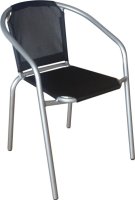 Židle KERTA, černá / stříbrná
