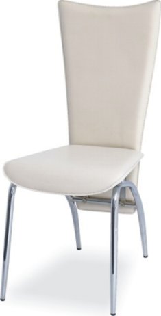Židle, chrom/ekokůže krémová, VANDA