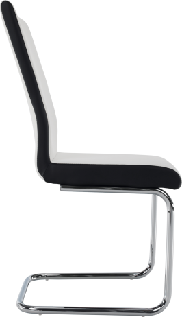 Jídelní židle NEANA, ekokůže bílá / černá + chrom