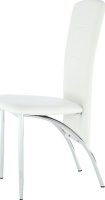 Židle FINA, ekokůže bílá / chrom