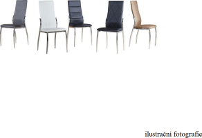 Židle, ekokůže bílá / chrom, MALISA New