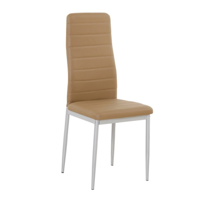 Židle, ekokůže karamel/kov bílá, COLETA