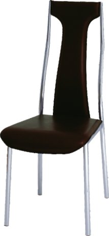 Židle, ekokůže tmavě hnědá/chrom, RIA - IRIS