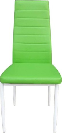 Židle, ekokůže zelená/ kov bíla, COLETA NOVA