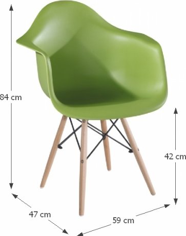 Zelená designová židle DAMEN, buk