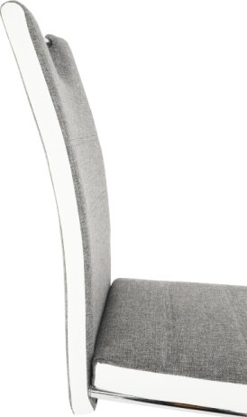 Jídelní židle IZMA, ekokůže bílá / šedá látka