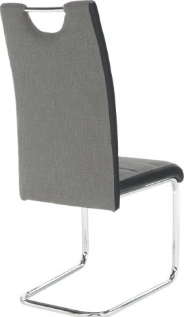 Jídelní židle IZMA, ekokůže černá / tmavě šedá látka