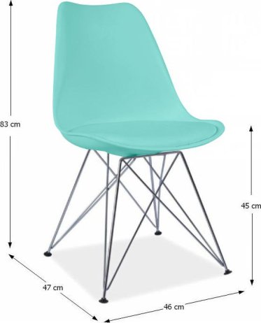 Designová židle METAL, mentolová