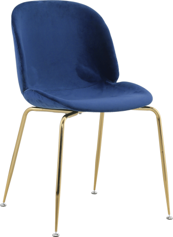 Židle PORTIA, modrá/gold chrom-zlatá
