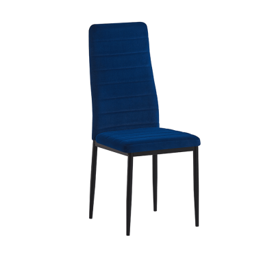 Židle, modrá, velvet látka / černý kov, COLETA NOVA