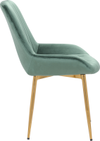 Židle PERLOS, smaragdová/gold chrom-zlatý