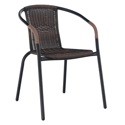 Zahradní židle DOREN, hnědá/ černé nohy