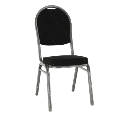 Židle JEFF 3 NEW, látka černá / šedý rám