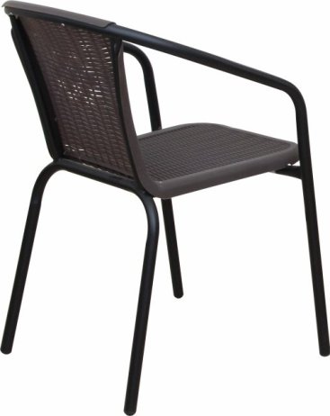 Zahradní židle VARDA, tmavě šedá / nohy černý kov