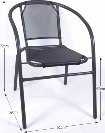 Zahradní židle LESTRA, tmavě šedá / černá