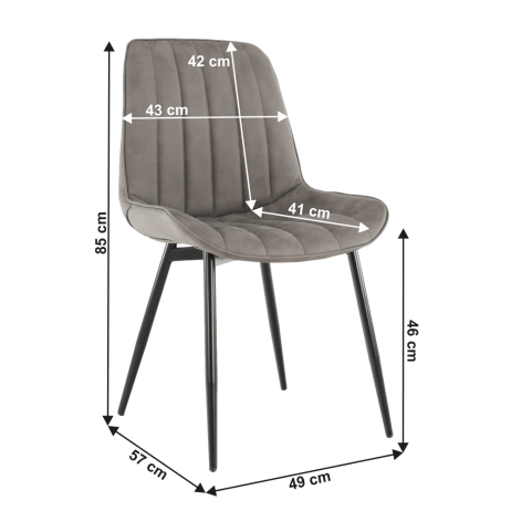 Židle HAZAL, světle šedá / černá