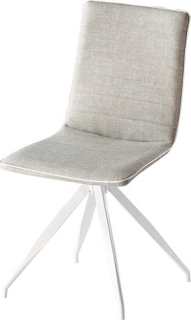Jídelní židle BAHIRA, světlešedá / bílá