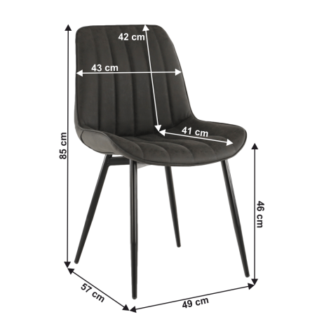 Židle, tmavě šedá / černá, Hazal