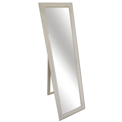 Zrcadlo MALKIA TYP 12, dřevěný rám smetanové barvy