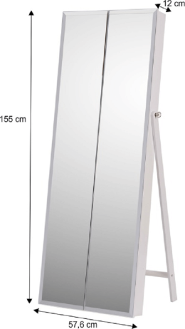 Zrcadlo s úložným prostorem na bižuterii, bílá, ONEON